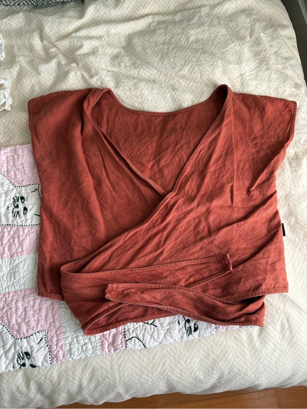Women's Free Label Linen Frannie Wrap Top
